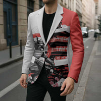 Japanese Samurai Warrior Enso Blazer Japan Pagoda Sakura Watercolor - Polynesian Pride