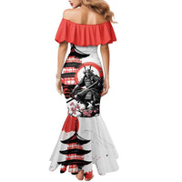 Japanese Samurai Warrior Enso Family Matching Mermaid Dress and Hawaiian Shirt Japan Pagoda Sakura Watercolor LT14 - Polynesian Pride
