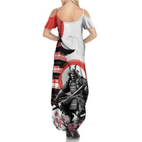 Japanese Samurai Warrior Enso Family Matching Summer Maxi Dress and Hawaiian Shirt Japan Pagoda Sakura Watercolor LT14 - Polynesian Pride