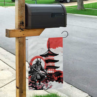 Japanese Samurai Warrior Enso Garden Flag Japan Pagoda Sakura Watercolor - Polynesian Pride
