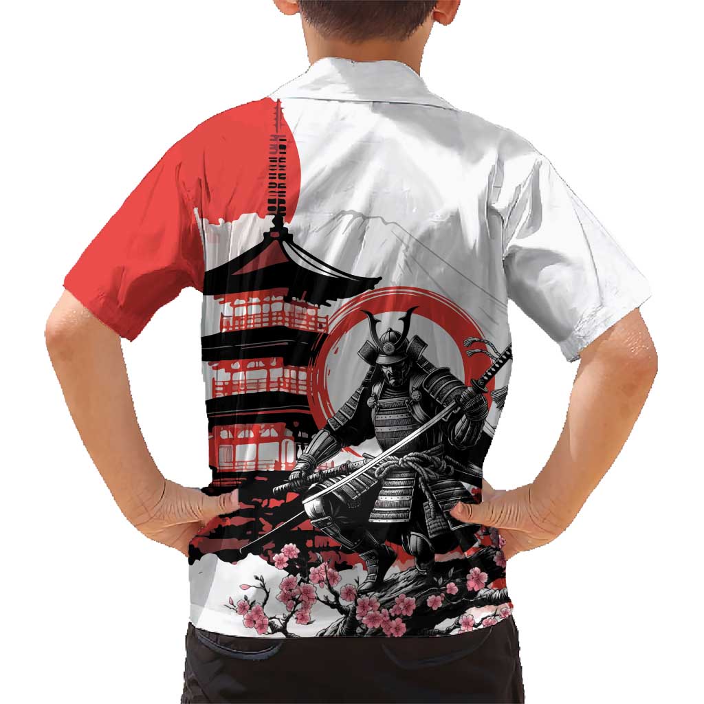 Japanese Samurai Warrior Enso Hawaiian Shirt Japan Pagoda Sakura Watercolor - Polynesian Pride