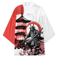 Japanese Samurai Warrior Enso Kimono Japan Pagoda Sakura Watercolor - Polynesian Pride