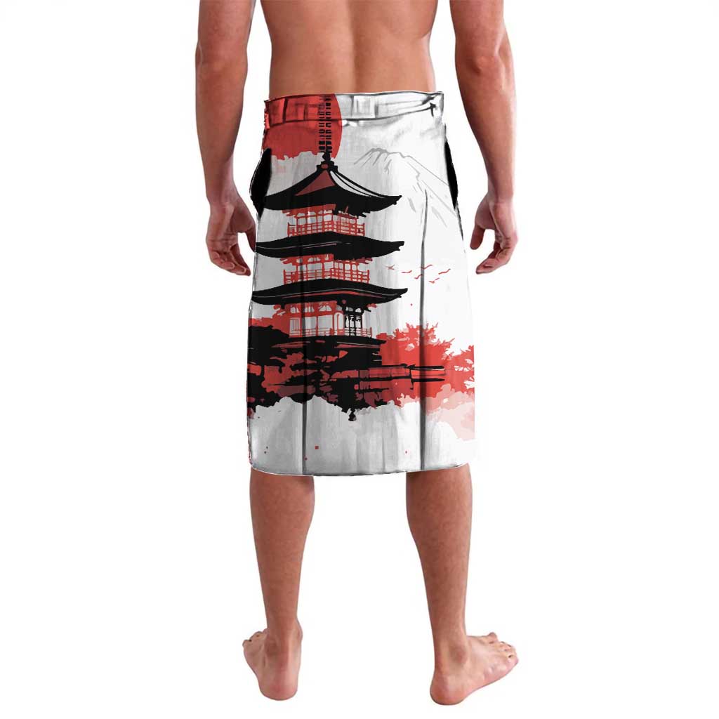 Japanese Samurai Warrior Enso Lavalava Japan Pagoda Sakura Watercolor - Polynesian Pride
