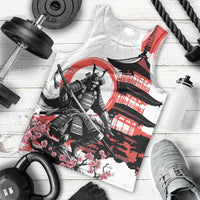 Japanese Samurai Warrior Enso Men Tank Top Japan Pagoda Sakura Watercolor - Polynesian Pride