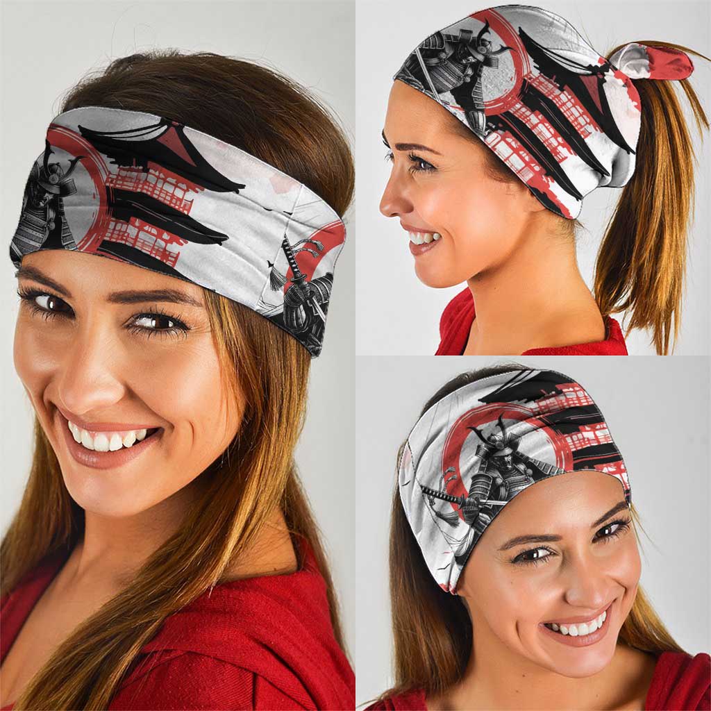 Japanese Samurai Warrior Enso Neck Gaiter Japan Pagoda Sakura Watercolor - Polynesian Pride