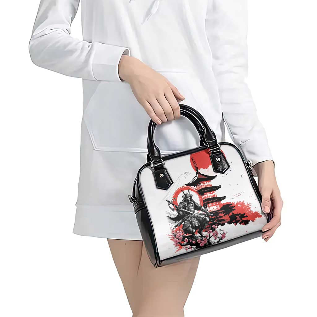 Japanese Samurai Warrior Enso Shoulder Handbag Japan Pagoda Sakura Watercolor - Polynesian Pride