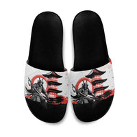 Japanese Samurai Warrior Enso Slide Sandals Japan Pagoda Sakura Watercolor - Polynesian Pride