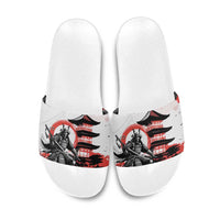 Japanese Samurai Warrior Enso Slide Sandals Japan Pagoda Sakura Watercolor - Polynesian Pride