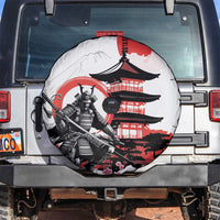 Japanese Samurai Warrior Enso Spare Tire Cover Japan Pagoda Sakura Watercolor - Polynesian Pride