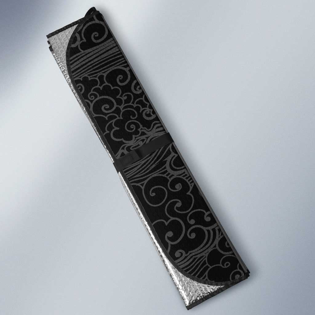 Japanese Dragon Katana Enso Auto Sun Shade Japan Pagoda Seamless Cloud - Polynesian Pride