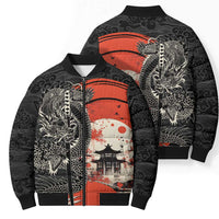 Japanese Dragon Katana Enso Bomber Puffer Jacket Japan Pagoda Seamless Cloud - Polynesian Pride