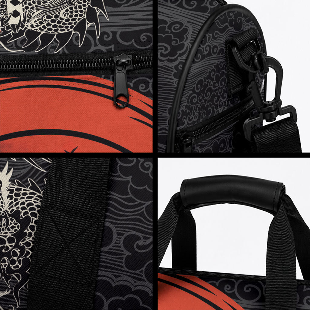 Japanese Dragon Katana Enso Duffle Bag Japan Pagoda Seamless Cloud