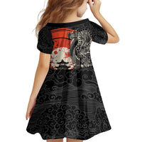 Japanese Dragon Katana Enso Family Matching Off Shoulder Short Dress and Hawaiian Shirt Japan Pagoda Seamless Cloud LT14 - Polynesian Pride