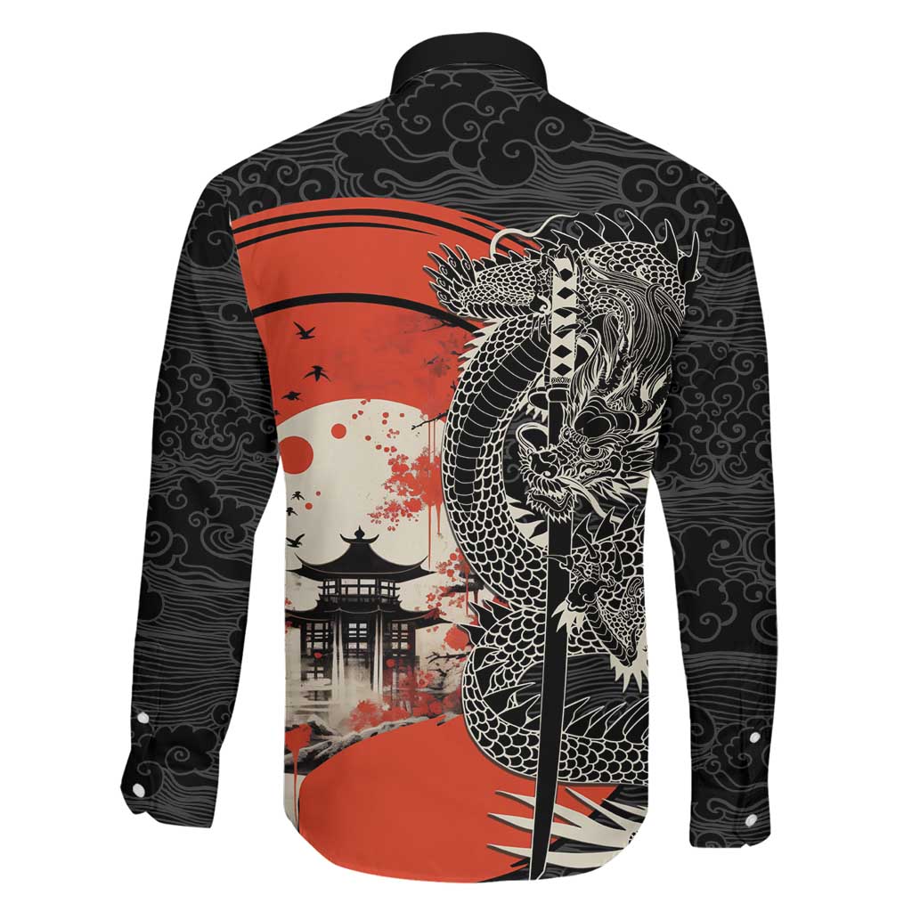 Japanese Dragon Katana Enso Family Matching Summer Maxi Dress and Hawaiian Shirt Japan Pagoda Seamless Cloud LT14 - Polynesian Pride