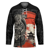 Japanese Dragon Katana Enso Hockey Jersey Japan Pagoda Seamless Cloud - Polynesian Pride