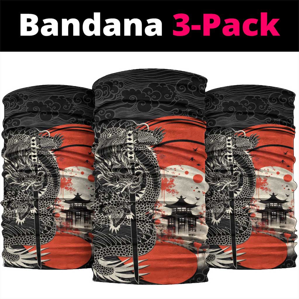 Japanese Dragon Katana Enso Neck Gaiter Japan Pagoda Seamless Cloud - Polynesian Pride