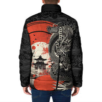 Japanese Dragon Katana Enso Padded Jacket Japan Pagoda Seamless Cloud - Polynesian Pride