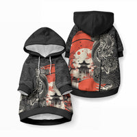 Japanese Dragon Katana Enso Pet Hoodie Japan Pagoda Seamless Cloud