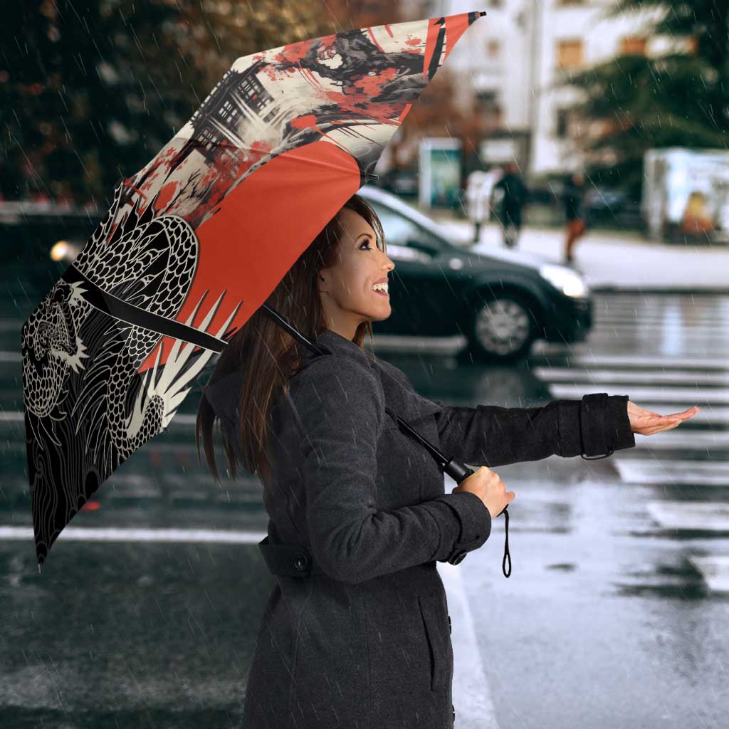 Japanese Dragon Katana Enso Umbrella Japan Pagoda Seamless Cloud - Polynesian Pride