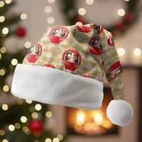 Japanese Daruma Doll Christmas Santa Hat Palaka With Seamless Bamboo Pattern LT14 Without Fur Beige - Polynesian Pride