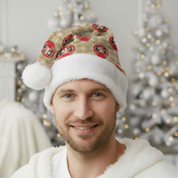 Japanese Daruma Doll Christmas Santa Hat Palaka With Seamless Bamboo Pattern LT14 - Polynesian Pride