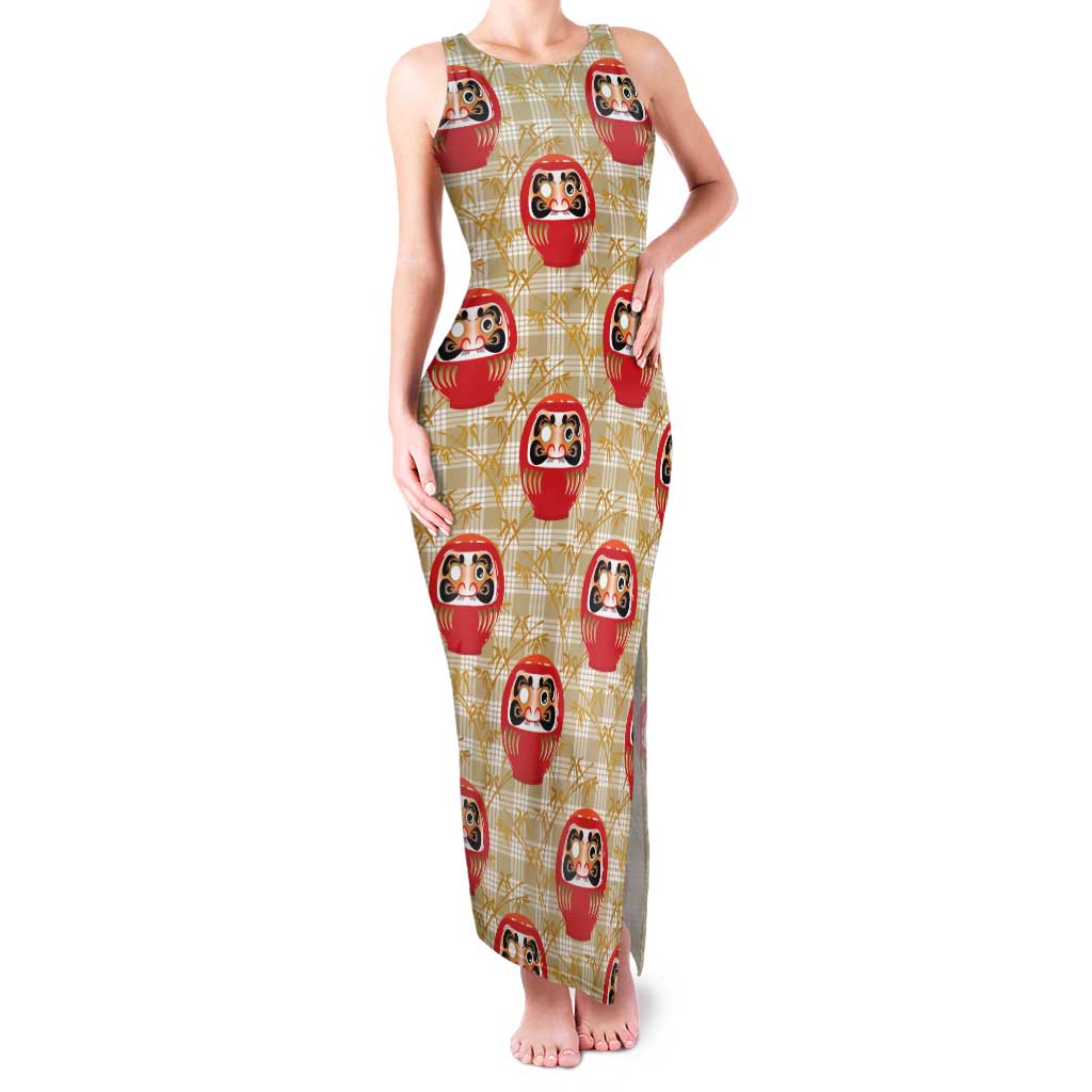Japanese Daruma Doll Family Matching Tank Maxi Dress and Hawaiian Shirt Palaka With Seamless Bamboo Pattern - Polynesian Pride
