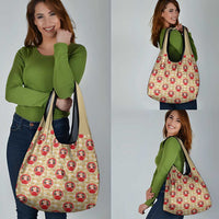 Japanese Daruma Doll Grocery Bag Palaka With Seamless Bamboo Pattern - Polynesian Pride