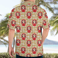 Japanese Daruma Doll Hawaiian Shirt Palaka With Seamless Bamboo Pattern - Polynesian Pride