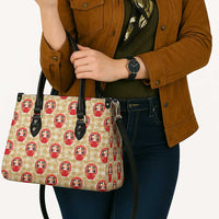Japanese Daruma Doll Leather Bag Palaka With Seamless Bamboo Pattern - Polynesian Pride