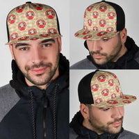Japanese Daruma Doll Mesh Trucker Cap Palaka With Seamless Bamboo Pattern LT14 - Polynesian Pride