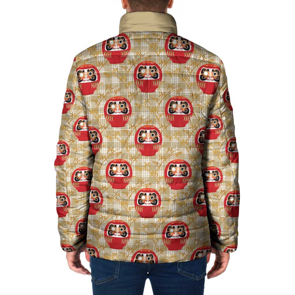 Japanese Daruma Doll Padded Jacket Palaka With Seamless Bamboo Pattern - Polynesian Pride