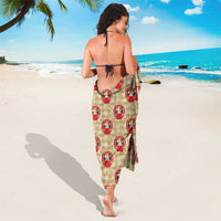 Japanese Daruma Doll Sarong Palaka With Seamless Bamboo Pattern - Polynesian Pride