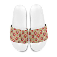 Japanese Daruma Doll Slide Sandals Palaka With Seamless Bamboo Pattern - Polynesian Pride