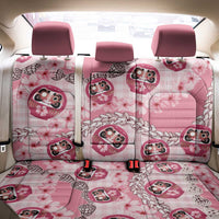 Japanese Daruma Doll Palaka Back Car Seat Cover Cherry Blossoms With Shell Lei - Polynesian Pride
