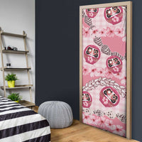 Japanese Daruma Doll Palaka Door Cover Cherry Blossoms With Shell Lei - Polynesian Pride