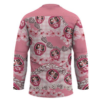 Japanese Daruma Doll Palaka Hockey Jersey Cherry Blossoms With Shell Lei - Polynesian Pride