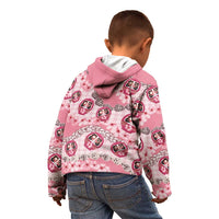 Japanese Daruma Doll Palaka Kid Hoodie Cherry Blossoms With Shell Lei - Polynesian Pride