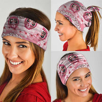 Japanese Daruma Doll Palaka Neck Gaiter Cherry Blossoms With Shell Lei - Polynesian Pride