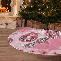 Japanese Daruma Doll Palaka Tree Skirt Cherry Blossoms With Shell Lei LT14 - Polynesian Pride