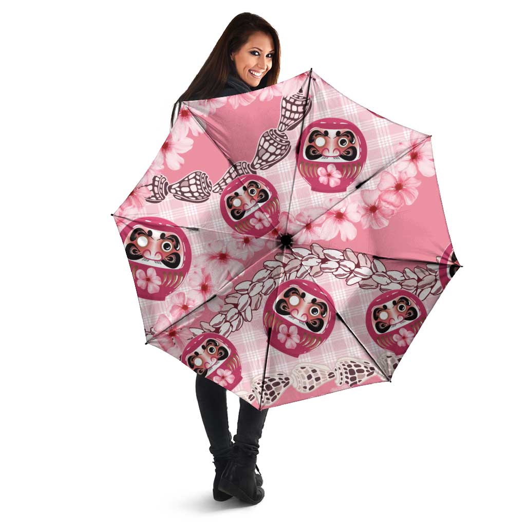 Japanese Daruma Doll Palaka Umbrella Cherry Blossoms With Shell Lei - Polynesian Pride