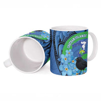 New Zealand Chatham Islands Ceramic Mug Wharekauri Forget Me Not With Black Robin - Polynesian Pride