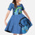 New Zealand Chatham Islands Family Matching Mermaid Dress and Hawaiian Shirt Wharekauri Forget Me Not With Black Robin