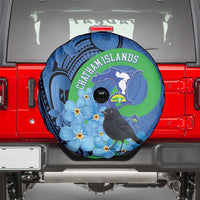 New Zealand Chatham Islands Spare Tire Cover Wharekauri Forget Me Not With Black Robin