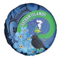 New Zealand Chatham Islands Spare Tire Cover Wharekauri Forget Me Not With Black Robin
