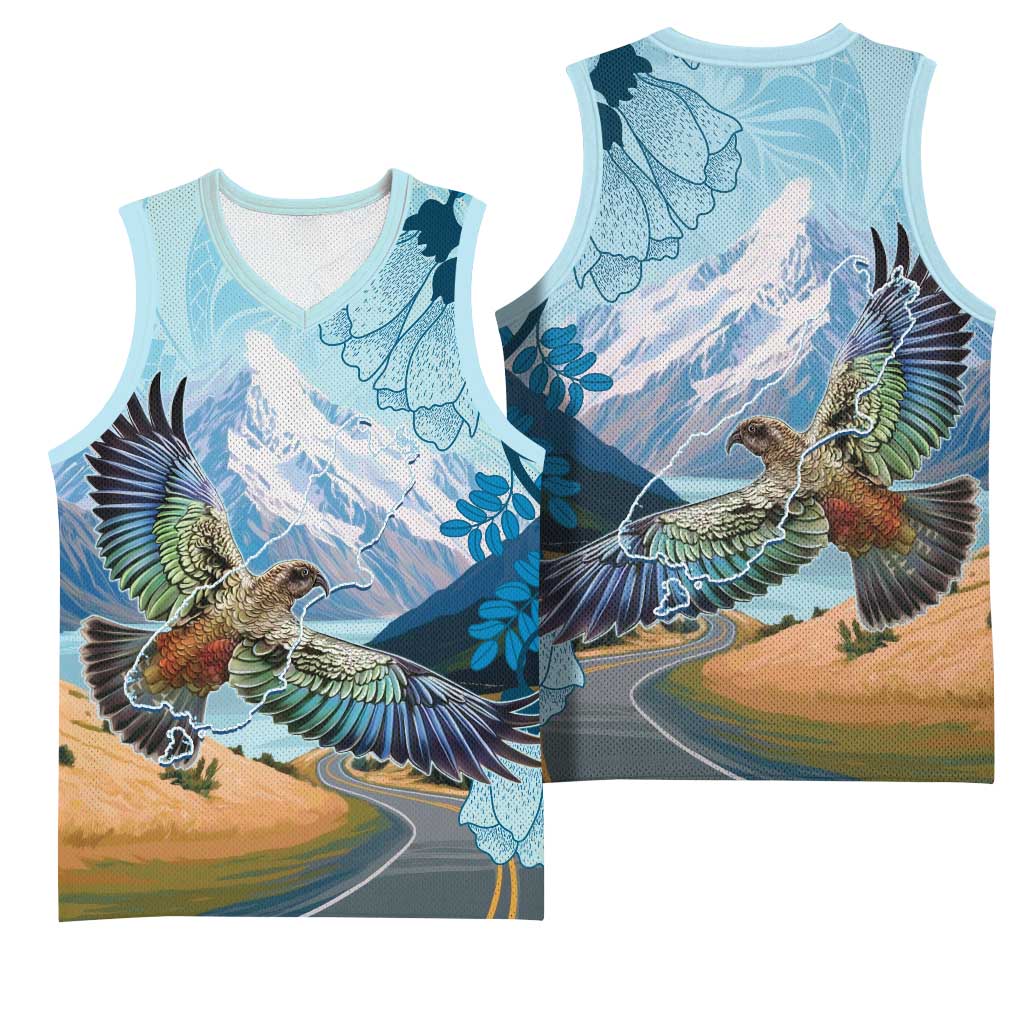 New Zealand South Island Basketball Jersey Te Waipounamu Aoraki Kea Bird - Polynesian Pride