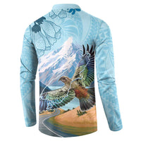 New Zealand South Island Button Sweatshirt Te Waipounamu Aoraki Kea Bird