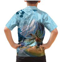 New Zealand South Island Family Matching Mermaid Dress and Hawaiian Shirt Te Waipounamu Aoraki Kea Bird LT14 - Polynesian Pride