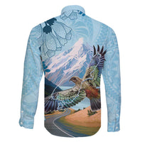 New Zealand South Island Family Matching Off Shoulder Maxi Dress and Hawaiian Shirt Te Waipounamu Aoraki Kea Bird