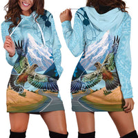 New Zealand South Island Hoodie Dress Te Waipounamu Aoraki Kea Bird