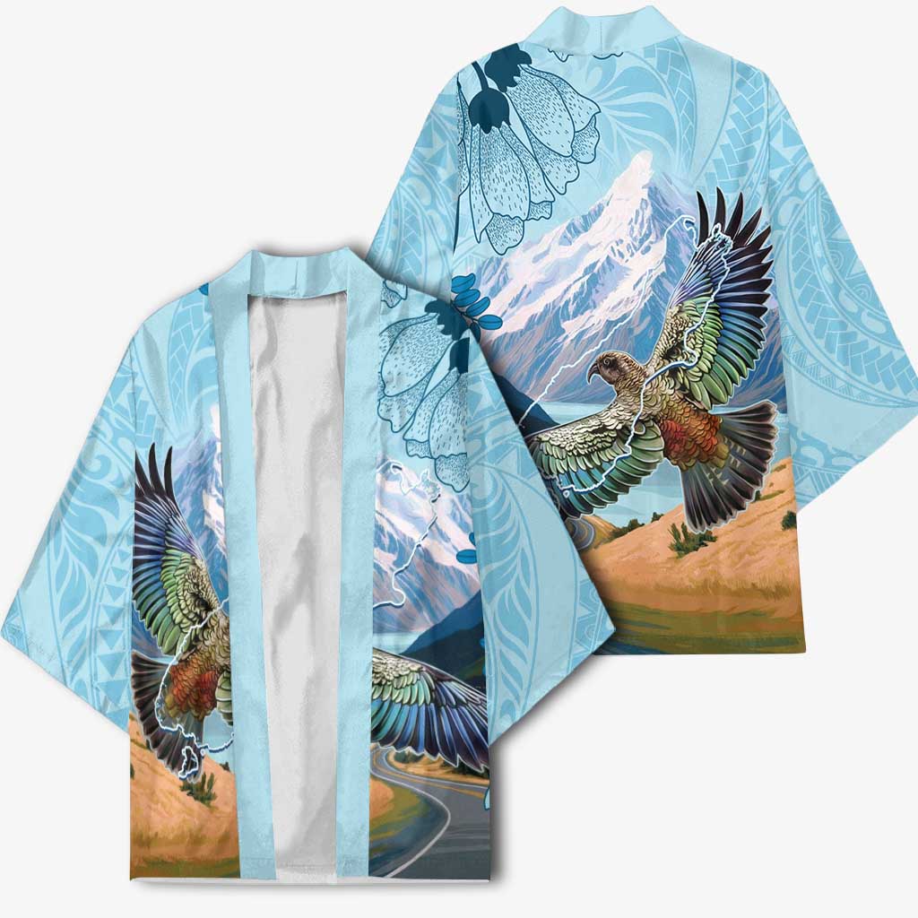 New Zealand South Island Kimono Te Waipounamu Aoraki Kea Bird - Polynesian Pride